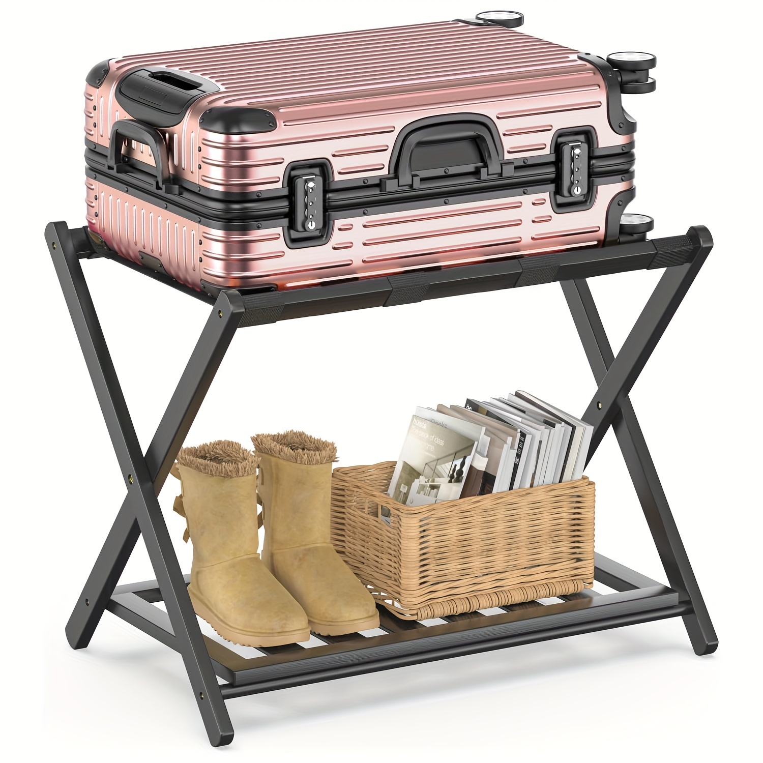 Suitcase discount storage rack