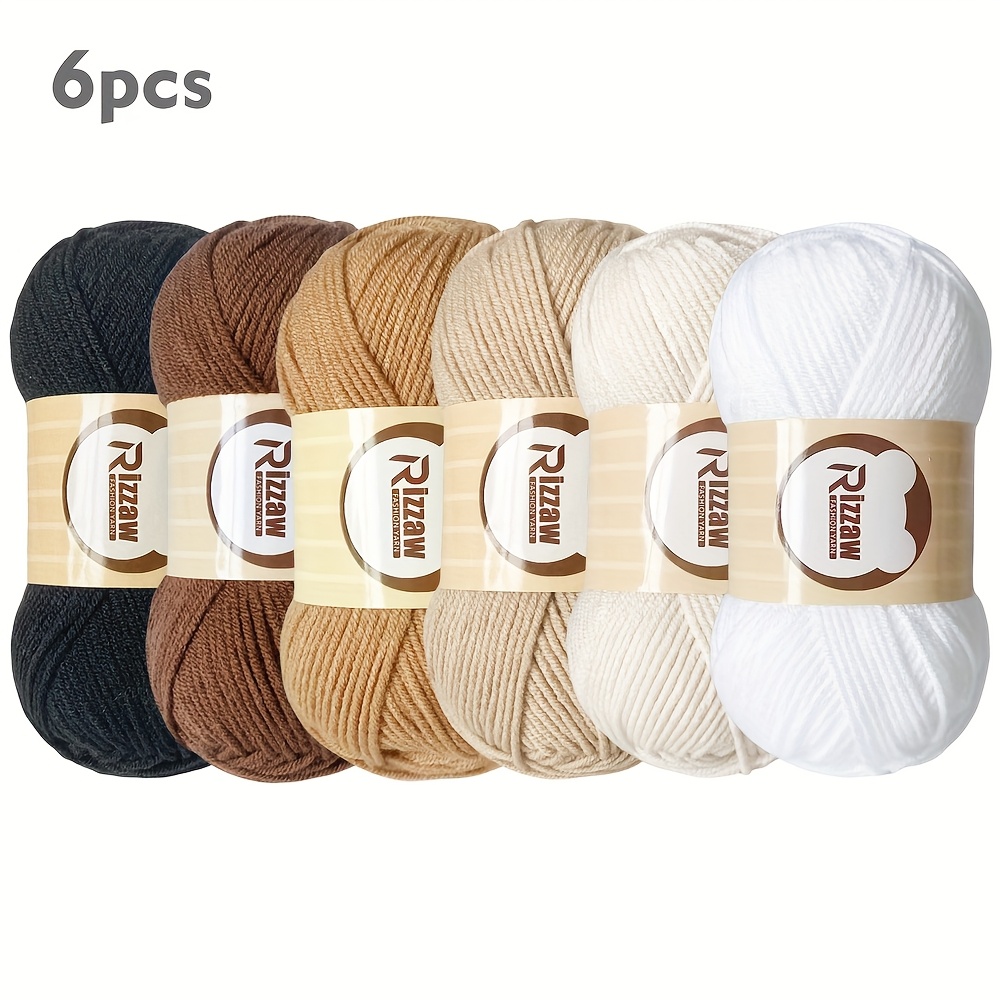 TEMU Ensemble de 6 de fil Morandi de couleurs variées, idéal pour les loisirs créatifs, les vêtements de crochet printemps/été, les sacs à main, les