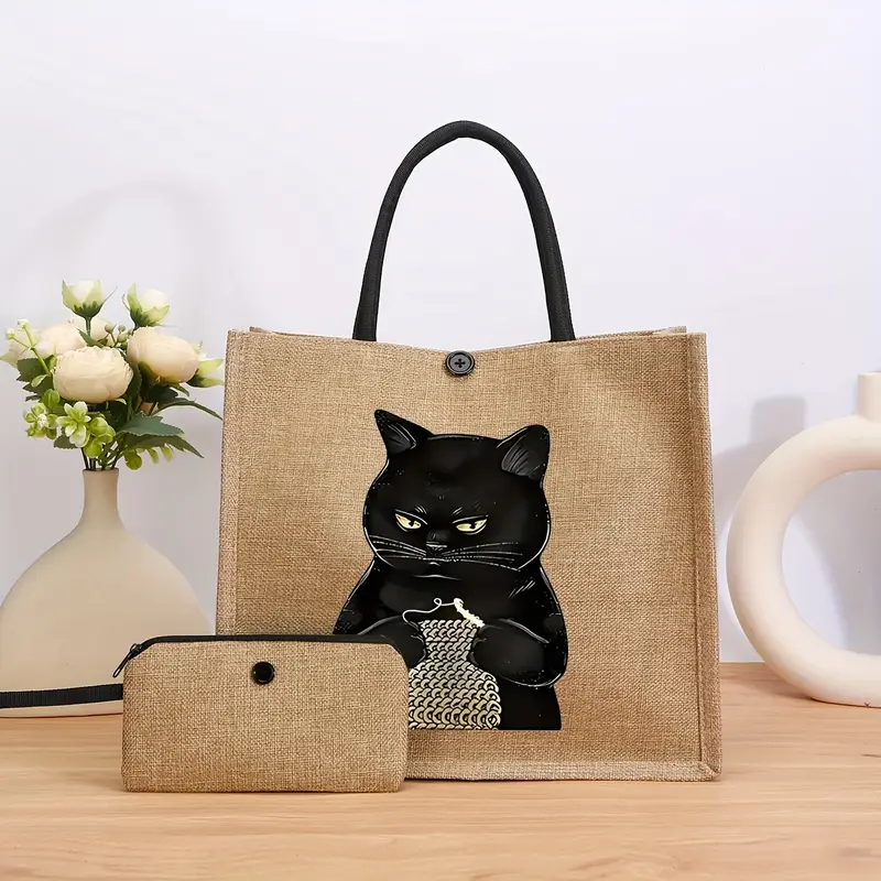 Portafoglio Bifold Donna Con Cerniera - Design Gatto In Cuoio PU - Foto 2