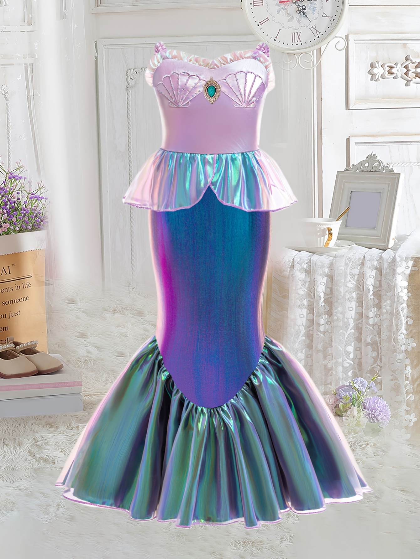 1pc robe princesse filles manches détail nœud épaule à Temu France