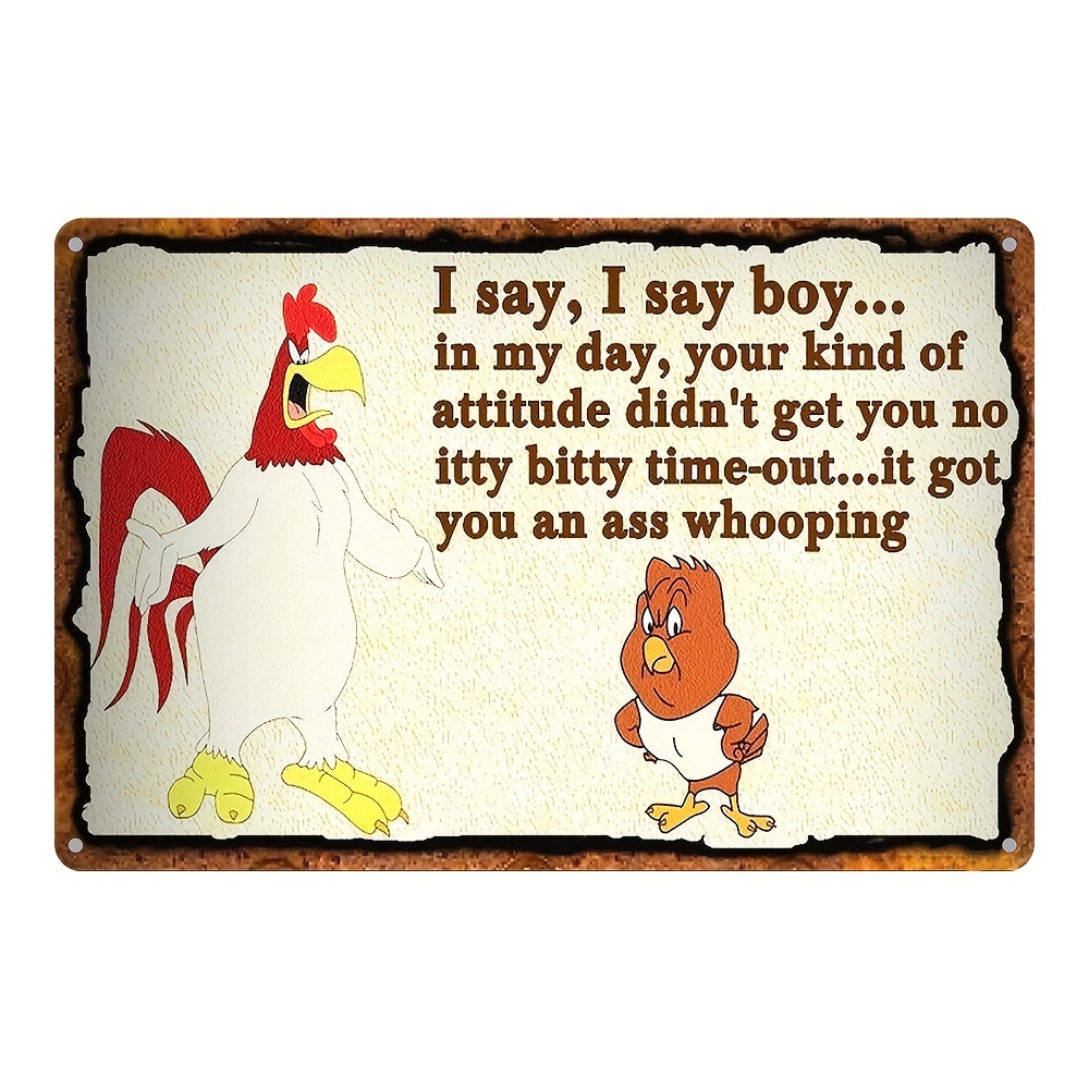 

1pc Funny Chicken Cartoon Aluminum Sign, Rustic Wall Decor, Indoor & Outdoor Decorative Plaque, Weather-resistant & Waterproof, Pre-drilled For Easy Hanging (8x12 Inches/20x30 Cm)