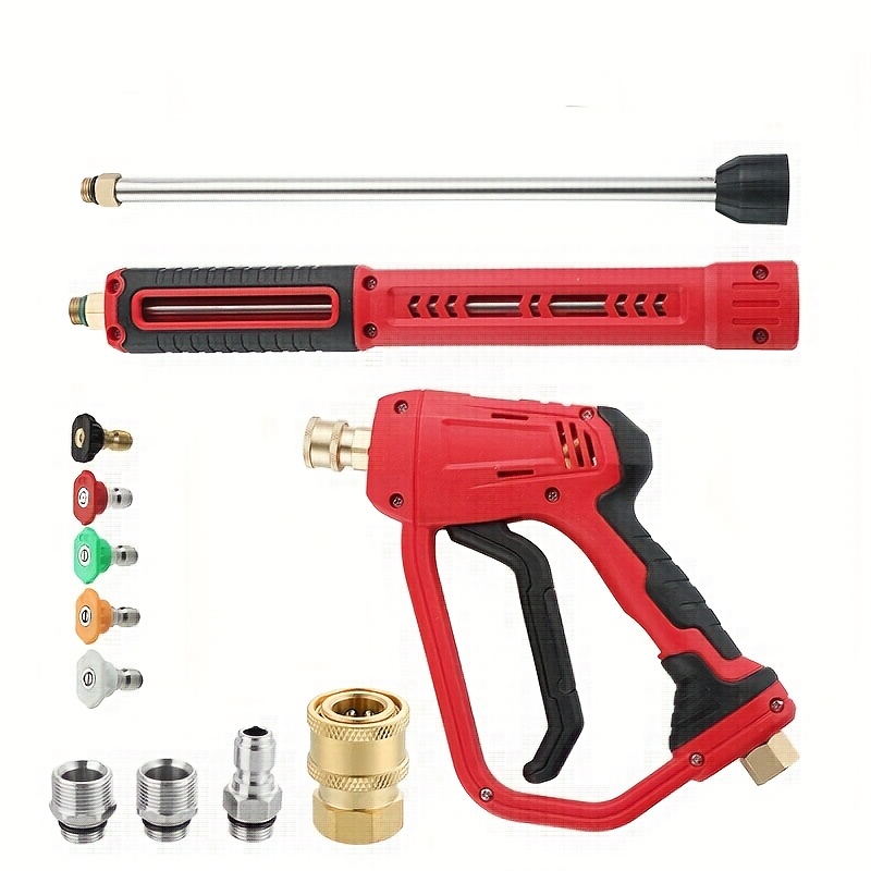 TEMU Pressure Washer With Replacement Extension Wand, 6 Nozzle Tips With , High Power Washer Spray With M22 Fitting, 1/4" Quick Foam Cannon Car Wash, 4000 Psi
