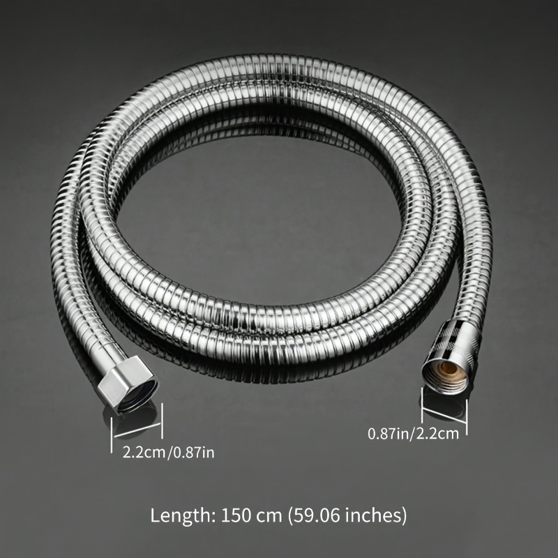 Image of Silvery 1.2m/1.5m/2m/: Shower Hose Shower Head Water Pipe Water Heater Additions Stainless Steel Rain Shower Pipe Extension