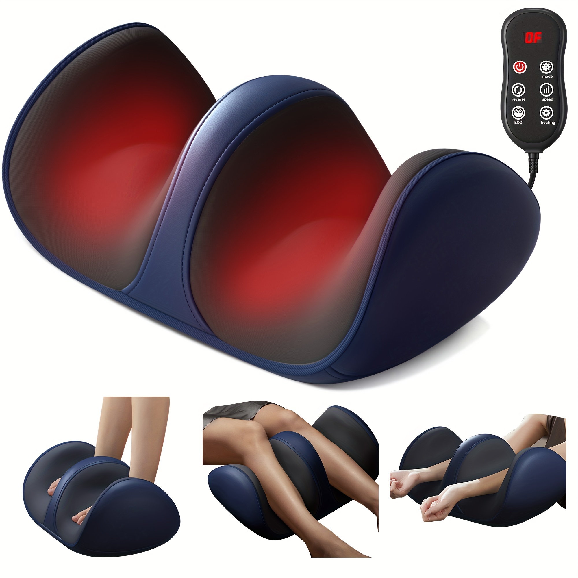 

Cordless 3d Shiatsu Foot And Leg Massager With Heat, Rechargeable Lithium Battery, Usb-c Charging, Deep-kneading Massage For Calves, Thighs, And Arms, Unscented, 4v-12v