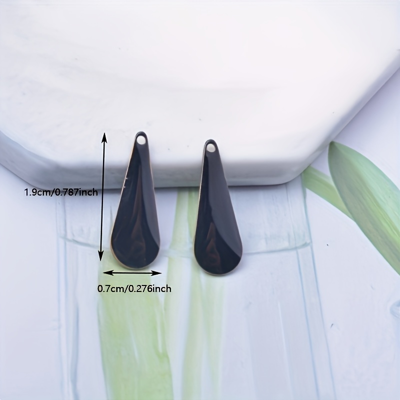 10pcs Double-Sided Enamelled Water Drop Charms for Jewelry Making