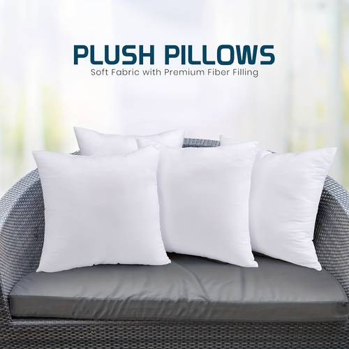 4pcs pillow inserts 45 x 45cm 50 x 50cm with soft fluffy filling white decorative pillow cores