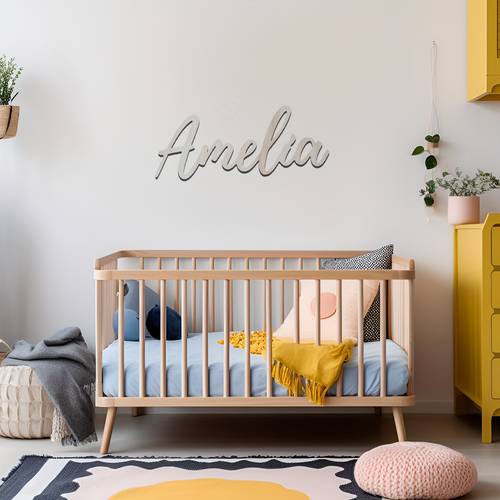 custom cursive name wooden wall sign gray composite wood ideal for bedroom decor no electricity needed bedroom deco