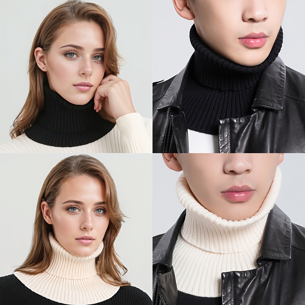 

2/1pc Couple Knitted Neck Warmer Set For Men And Women, Fashionable And , Fake Collar, Warm Neck Cover For Outing