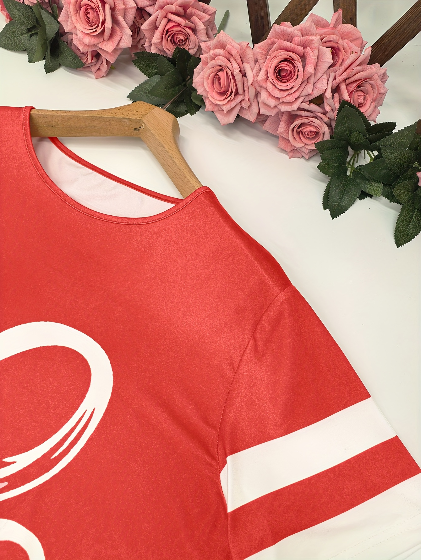 Women'S Plus Size Casual Short Sleeve T-Shirt with Elegant Heart Design - Soft, Comfortable Pullover for Spring/Summer/Fall, Plus Size Blouses