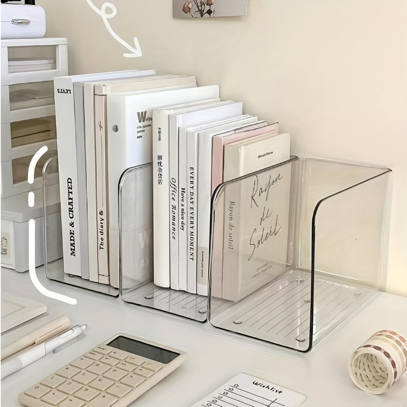 

1 Clear Acrylic Bookshelf - Sleek Desk Organizer For Books, Documents & Supplies | Ideal For Office, Study, Classroom | Material, Book Shelves