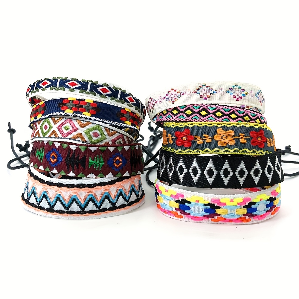 10pc Artistic Vintage Handmade Men's Braided Bracelets Set