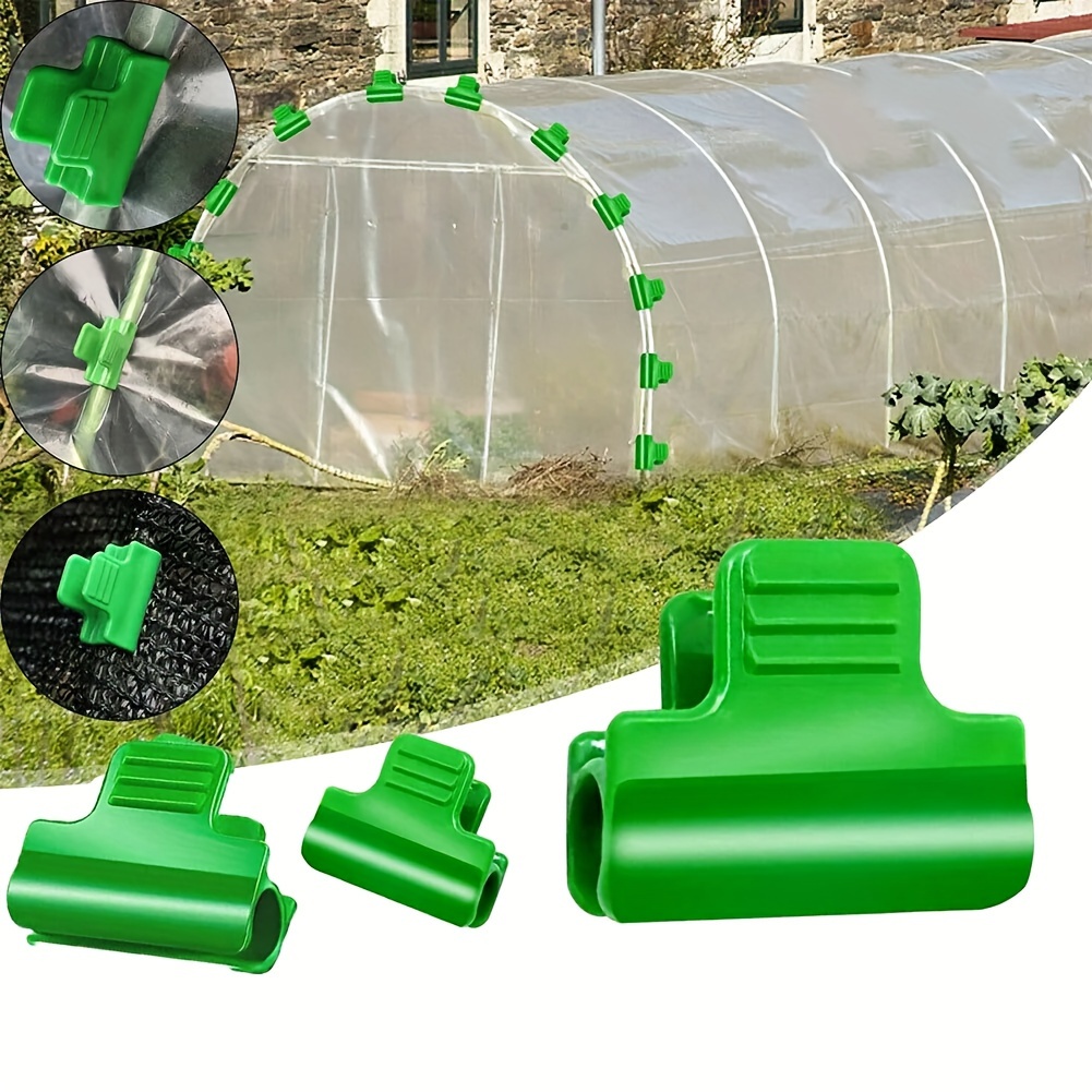 

50pcs Greenhouse Clamps For Film & Netting - Plastic, Fits 11/16mm Hoops - Essential Gardening Tools