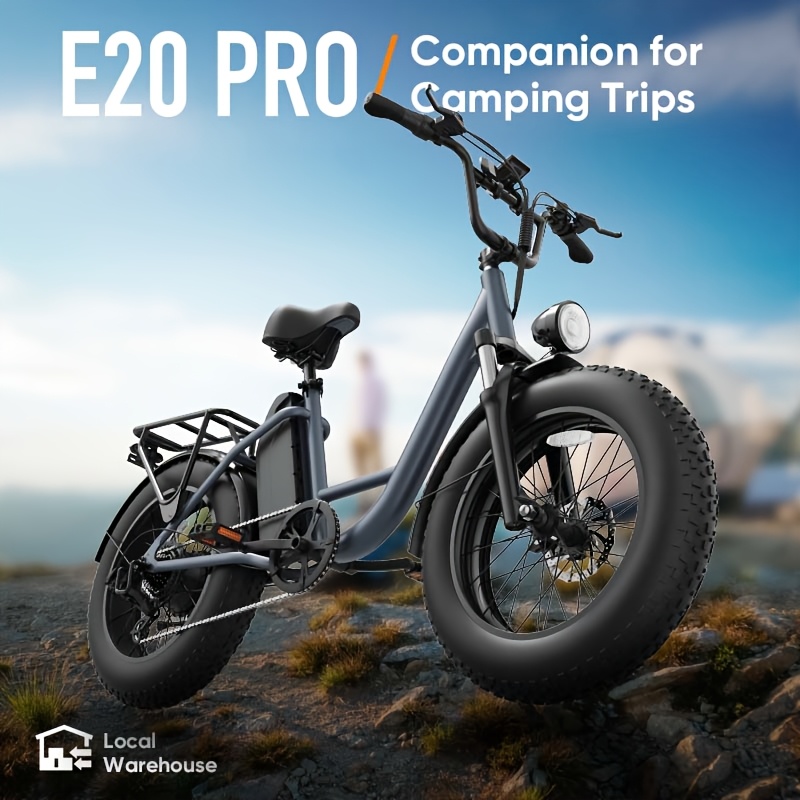 Flagship Power & Range: E20 Pro 2026 Model. 80n.m High-torque Motor & 48v 15.6ah Battery Deliver 110km. Experience On Any Path With Full Suspension And 20*4" Wide Tires