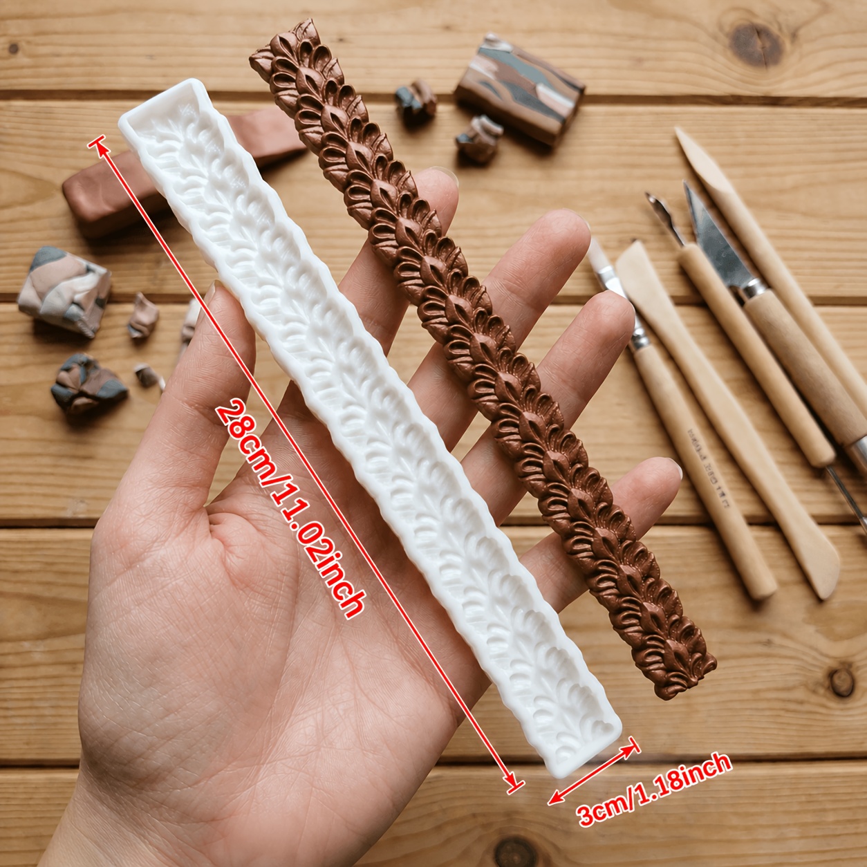 TEMU European Pattern Border Silicone Resin Molds, Rococo Style Decorative Relief Clay Mold, Suitable For Handmade Resin Crafts, Plaster, Polymer