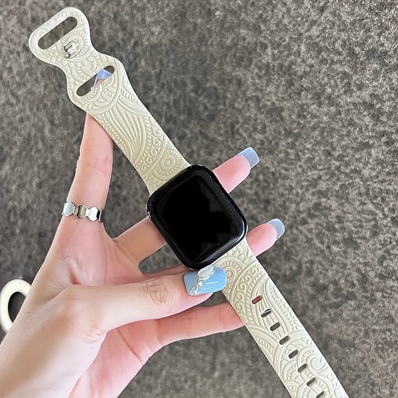 cute engraved band iwatch band women men girl sport soft Temu - Main Image