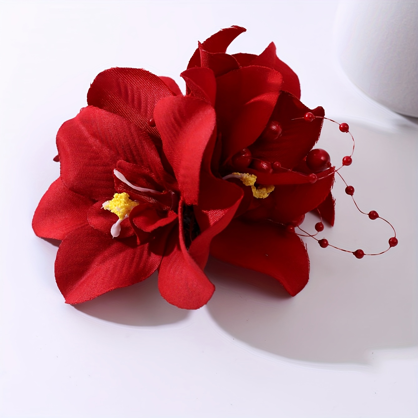 1pc Double Flower Bohemian Style Pearl Clip