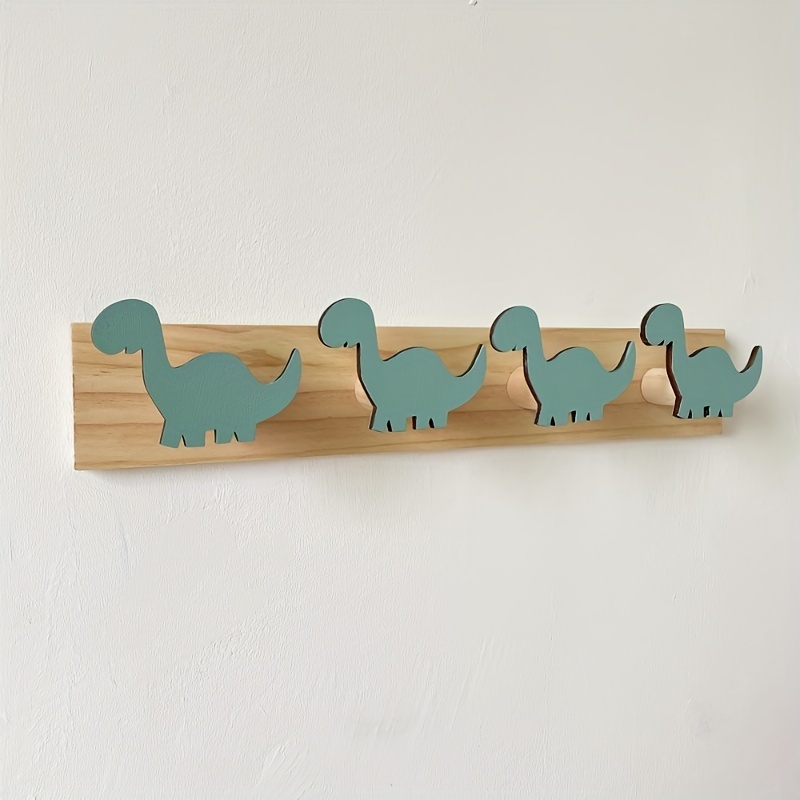 

1pc Crochets muraux en bois en forme de dinosaure, style nordique, décoration intérieure mignonne et décontractée, cintre mural pour chambre de princesse, fabriqué à partir de bois