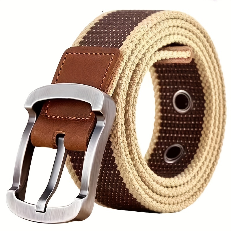

Unisex Canvas Belt With Buckle, Perfect For Pairing With Casual Work Pants, Sturdy And Durable.