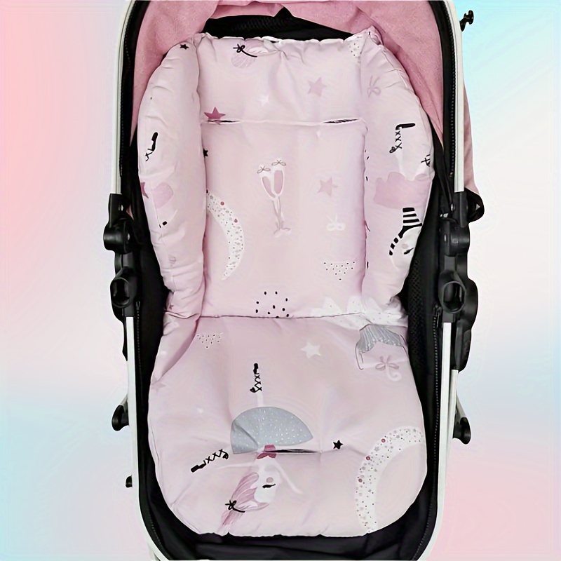 

Soft And Thick Baby Stroller Seat Cushion: Comfortable And Warm, Suitable For Ages 0-3, Made Of Polyester Fiber