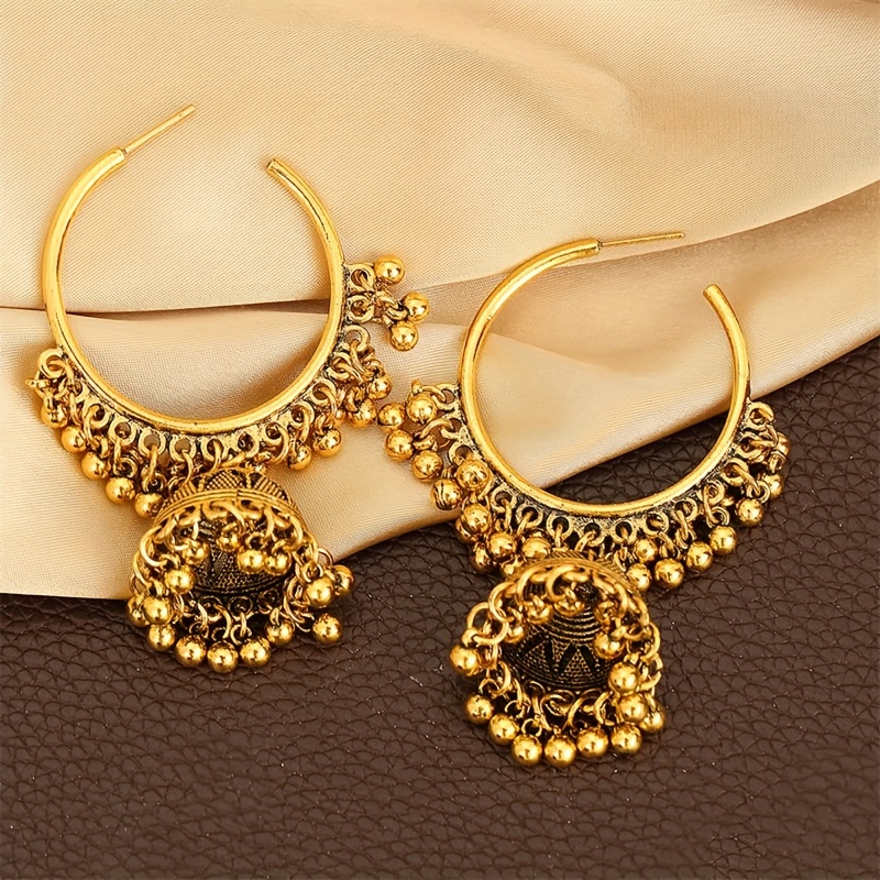 Bollywood Retro Ethnic Style Tassel Bell Earrings