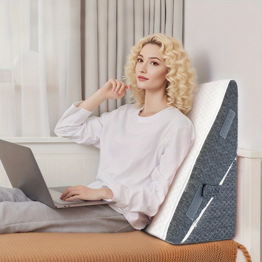 Wedge Pillow Headboard, 3pcs Orthopedic Bed Wedge Pillows Set for After Surgery, Adjustable Pillow Wedge for Acid Reflux&Back Relief, Sleeping, Back Pillow for Bed Sitting Up, White/Grey - Image 11