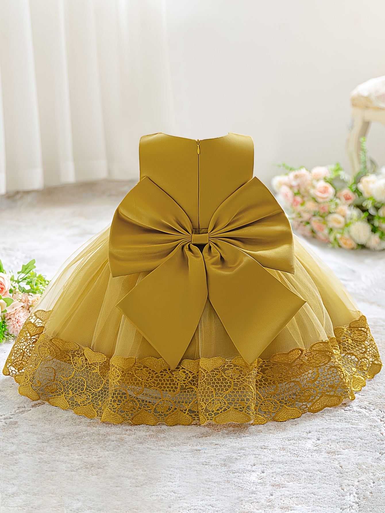 chinese dress ladies The Hazel Dress in Transparent Yellow Lace 12 / Transparent Yellow Lace
