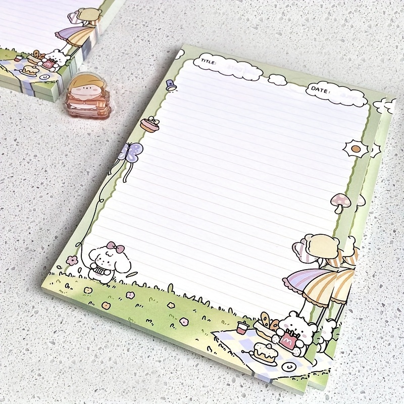 

Summer Picnic Mouse Theme Letter & Legal Ruled Writing Pads 30 Sheets - Matte Finish, Plain Ruling, Non-sticky Draft Paper, Student Notebook, Memo Pad, Ideal For Notes & Gifts - 6.93 X 9.84 Inches