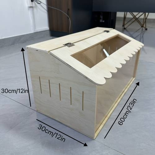 diy button quail cage with bright acrylic front roof suitable for chickens small pets for home assembly with accessories for building for other tiny animals