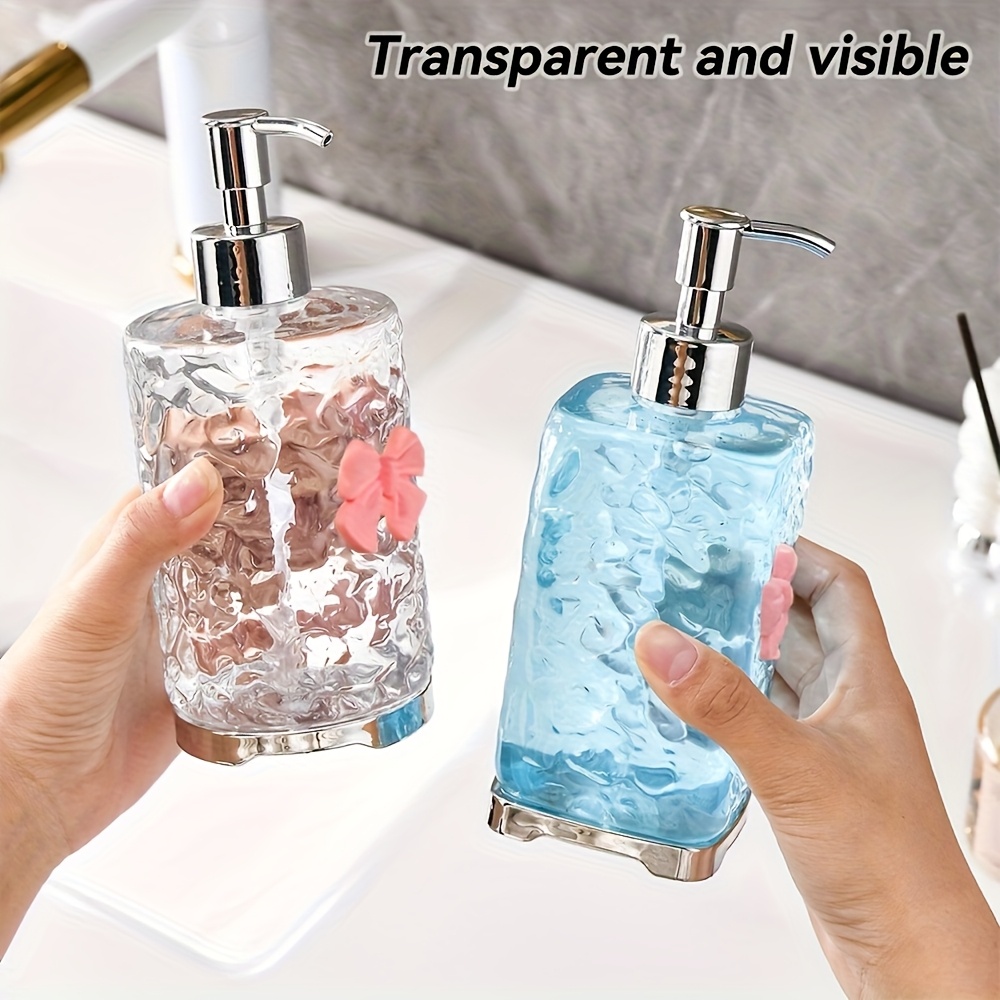 Ceramic Soap Dispenser With Bowknot Design – 11.84 Oz, Charming Pink Bow For Kitchen & Bathroom