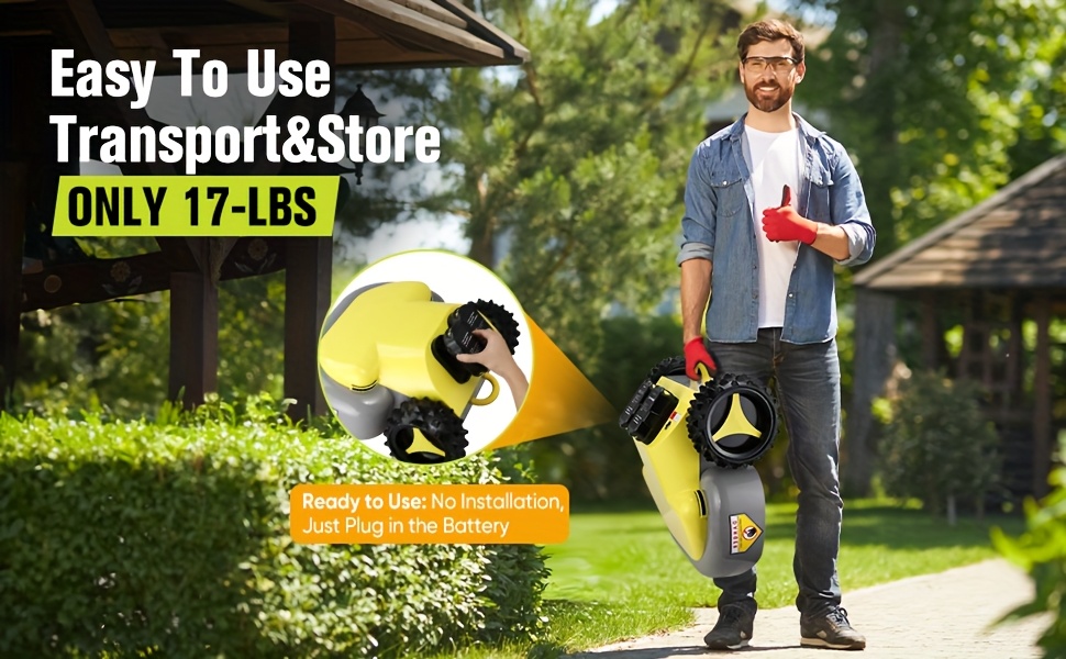 zipmow remote controlled smart self propelled cordless electric lawnmower features dual 18v batteries   inch cutting head 3 height adjustments 2 inches 3 inches to handle       minute   and is lightweight and portable Product details 2