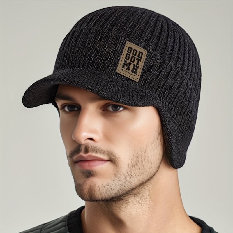 Image of Hat Winter Warm Trendy Fashion Versatile Men Women Outdoor Sports Casual Knit Hat Hat