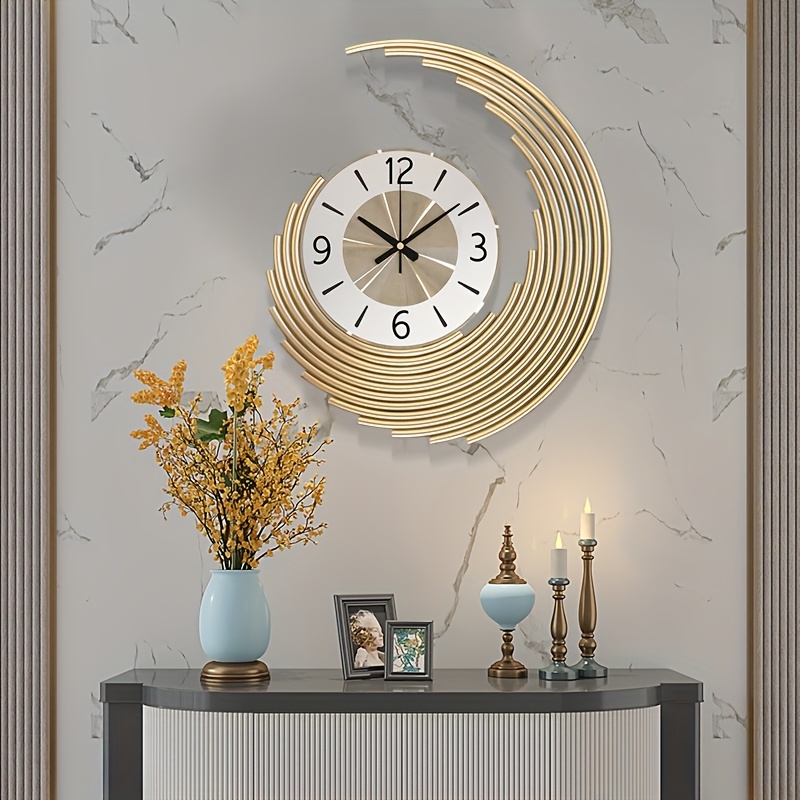 Reloj de Habitación, Reloj Colgante Metálico Reloj Silencioso, Reloj de  Forma Irregular para Dormitorio, Habitación