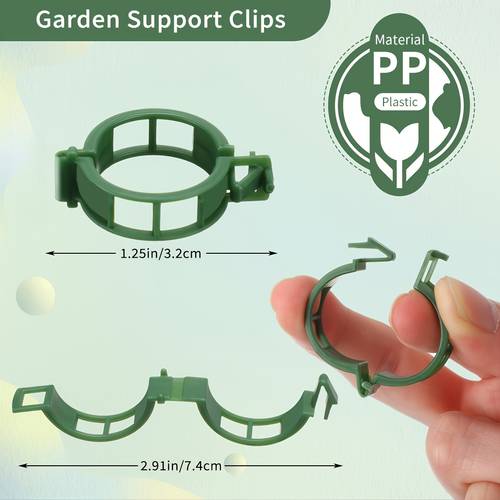 180pcs tomato clips for climbing plants plastic trellis plant support clips for garden reusable clips for supporting grape tomato vine and vegetables plants to grow upright plants
