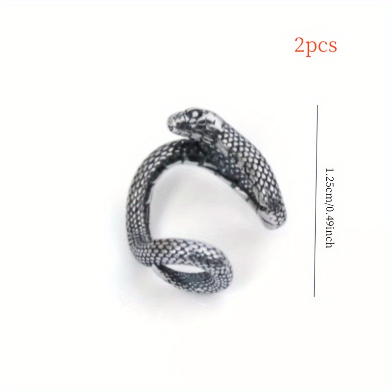 TEMU 2 piezas de clips de oreja de serpiente retro para hombre, clips de hueso de oreja de viento frío para lóbulo, de moda para hombres sin