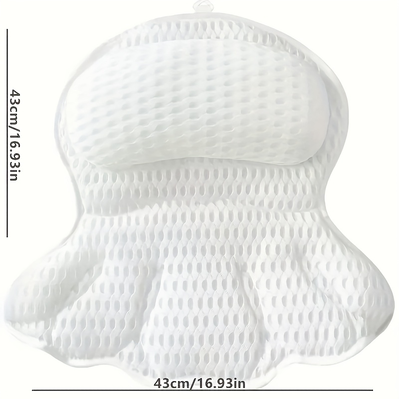 E-shop Badewannen-Nacken- und Rückenstütze, Badewannenkissen, 4D-Mesh-Gewebe und 6 Stk. Anti-Rutsch-Saugnäpfe, Spa-Geschenk, Badezimmerzubehör