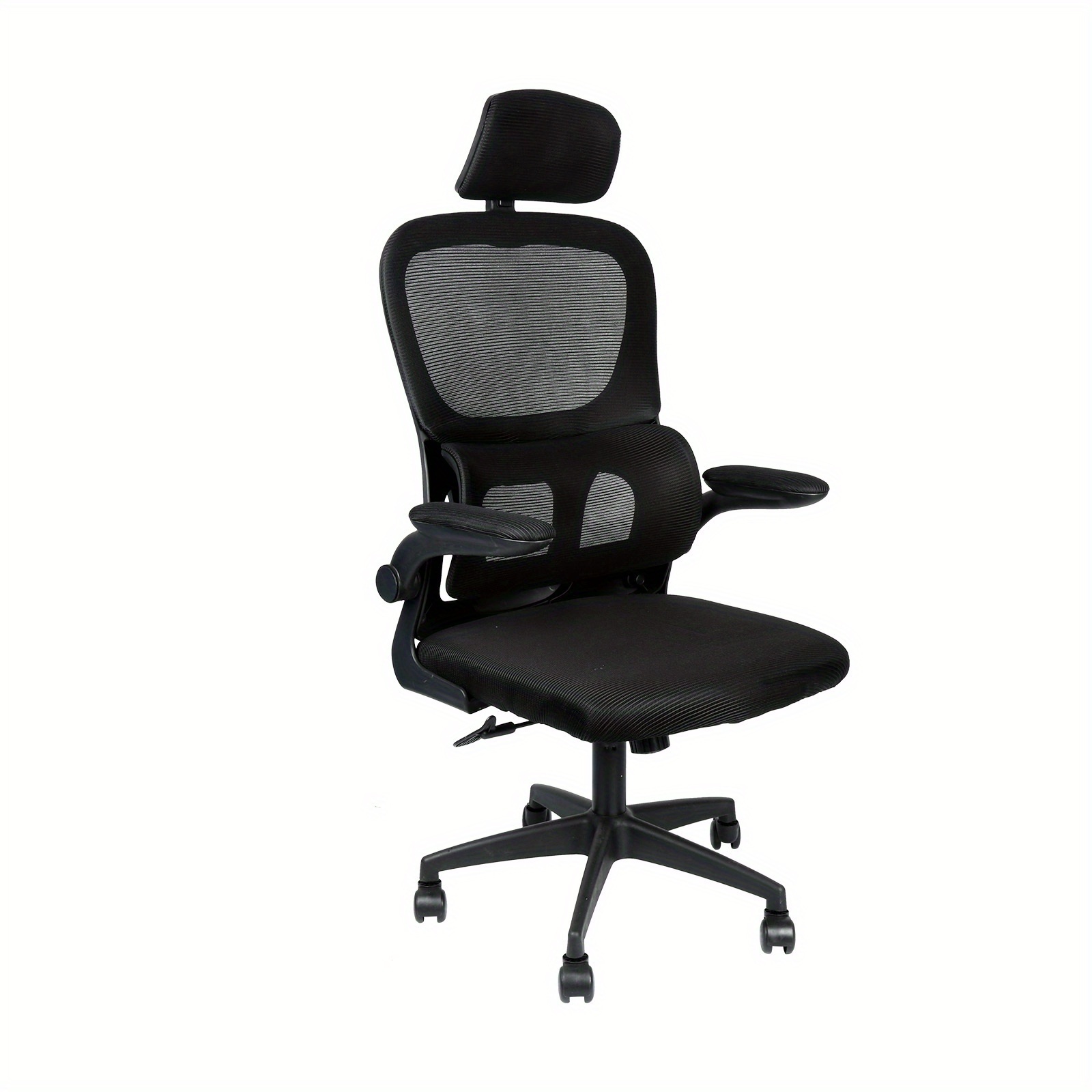 TEMU Ergonomic Office Chair, Gaming Chair With Mesh, Height-adjustable Computer Chair, Chair With Reversible Armrests And Lumbar Support, Office And