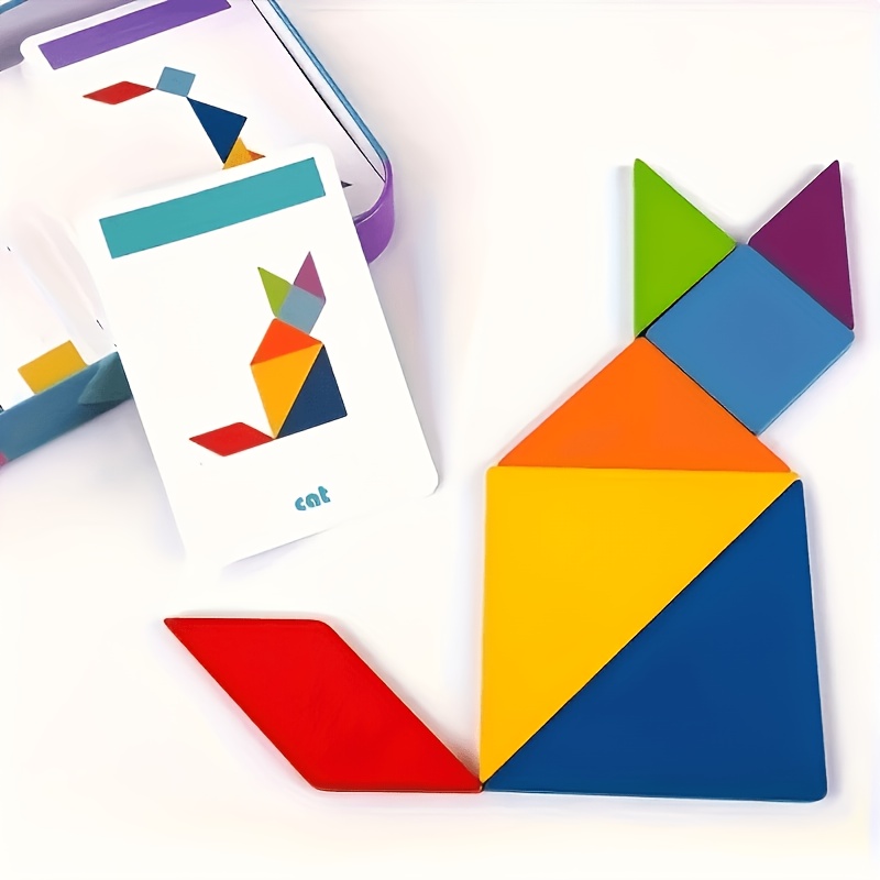 Wooden Block Puzzle, Colorful Educational Gift