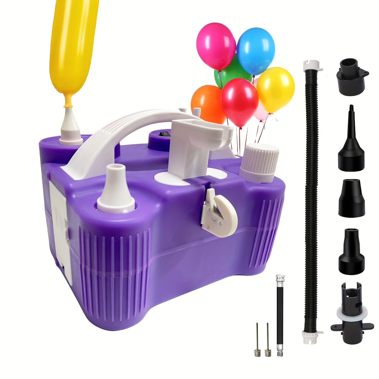 TEMU 3-in-1 Electric Balloon Pump - Fast Inflation For Foil, Mylar & Latex Balloons, Portable Air Pump With Deflator For Pool Parties, Weddings, -