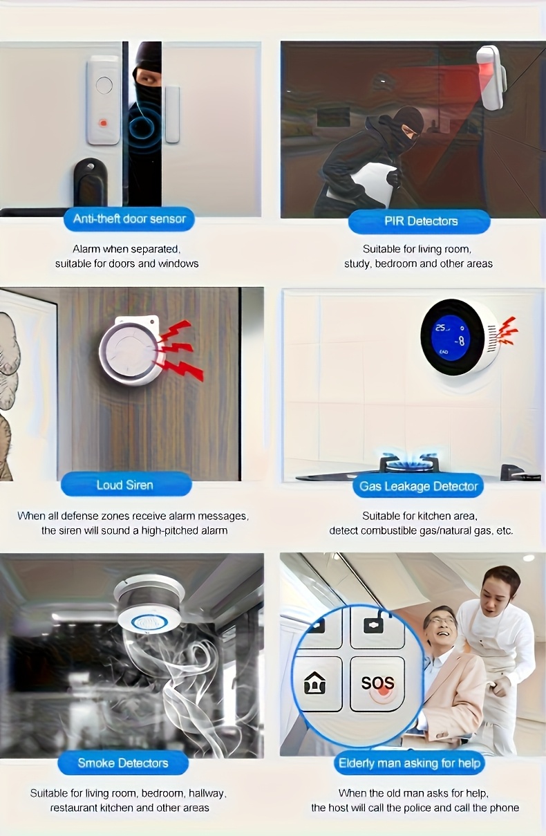PGST 105 4G Wireless Home Security System, Color Night Vision, Two-way Audio, 360 Degree Rotation, 1080P Full Color Night Vision PTZ IP Camera, Compatible with Alexa And Assistant&Tuya Solution App