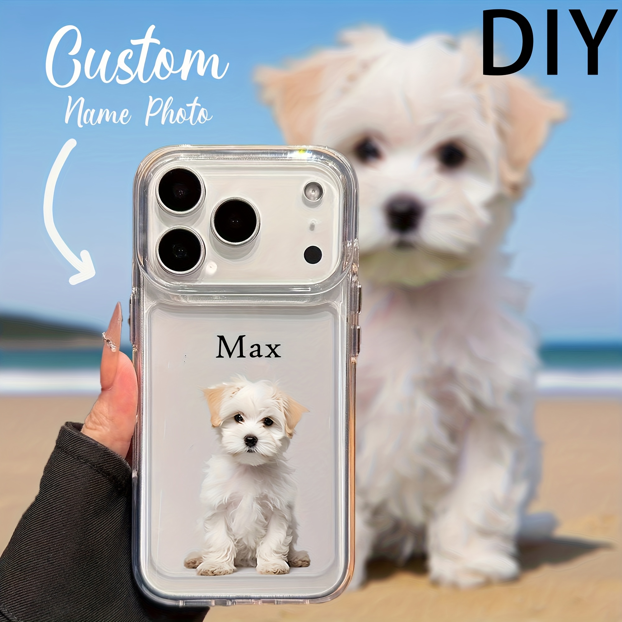 TEMU Phone Case: Custom Cases Personalize Dog Phone Cases With Your Pet's Photo And Name. Custom Cat Phone Cases. Personalized Phone Cases Compatible