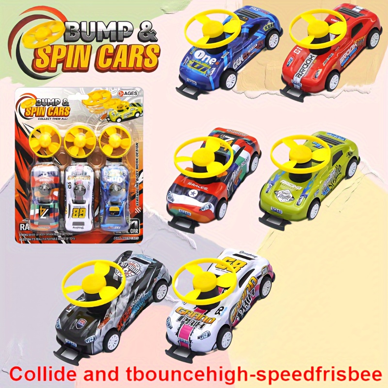 New Collision High-speed Flying Disc 3pcs Alloy Car Set Multiple Colors  Mini Iron Sports Car