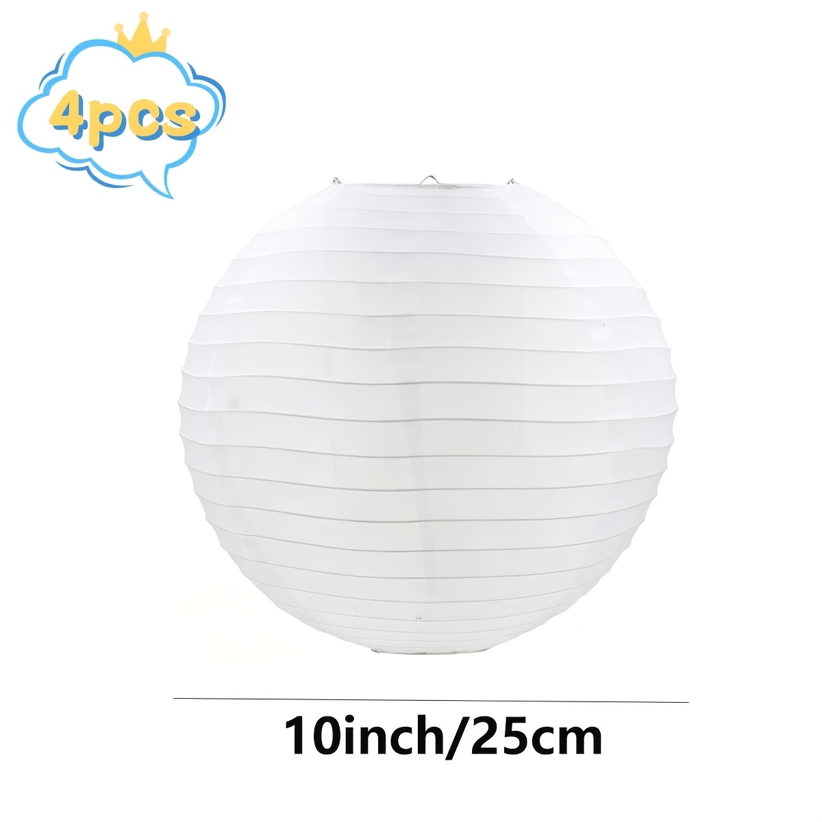 Image of 4pcs 10-inch White Cloth Lanterns Outdoor Waterproof Lanterns Shopping Decoration Pool Party Room Outdoor Decoration Round Colorful Lanterns Wedding Decoration