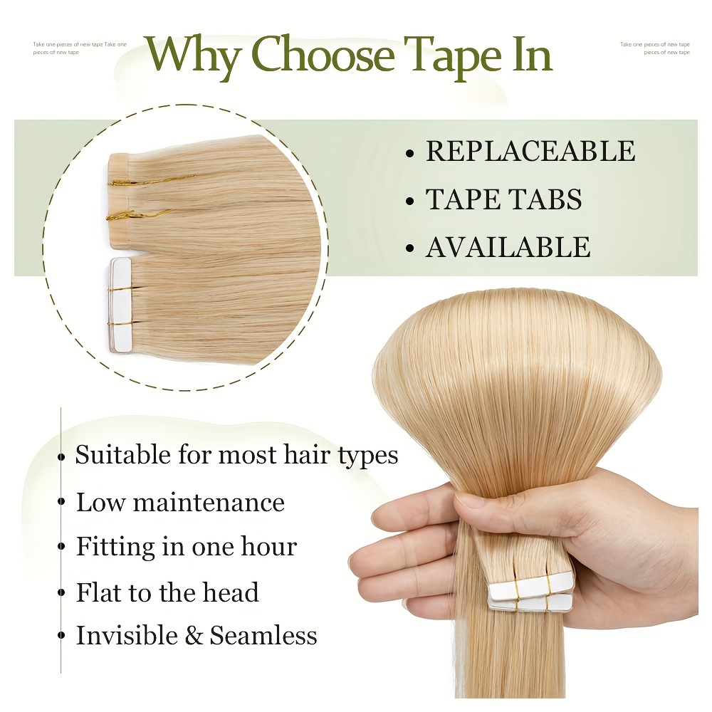 50g pack 20pcs tape in human hair extensions 100 brazilian human hair tape in extensions straight light beige weft 100   seamless design human hair extensions for women 14 24 inches date gift cosplay details 7
