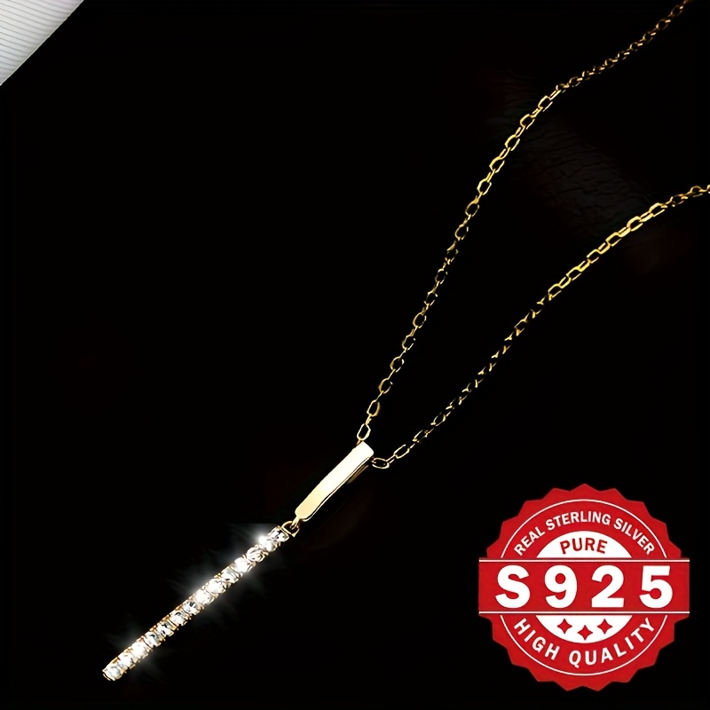 Women's S925 Silver Necklace with Zirconia Inlay