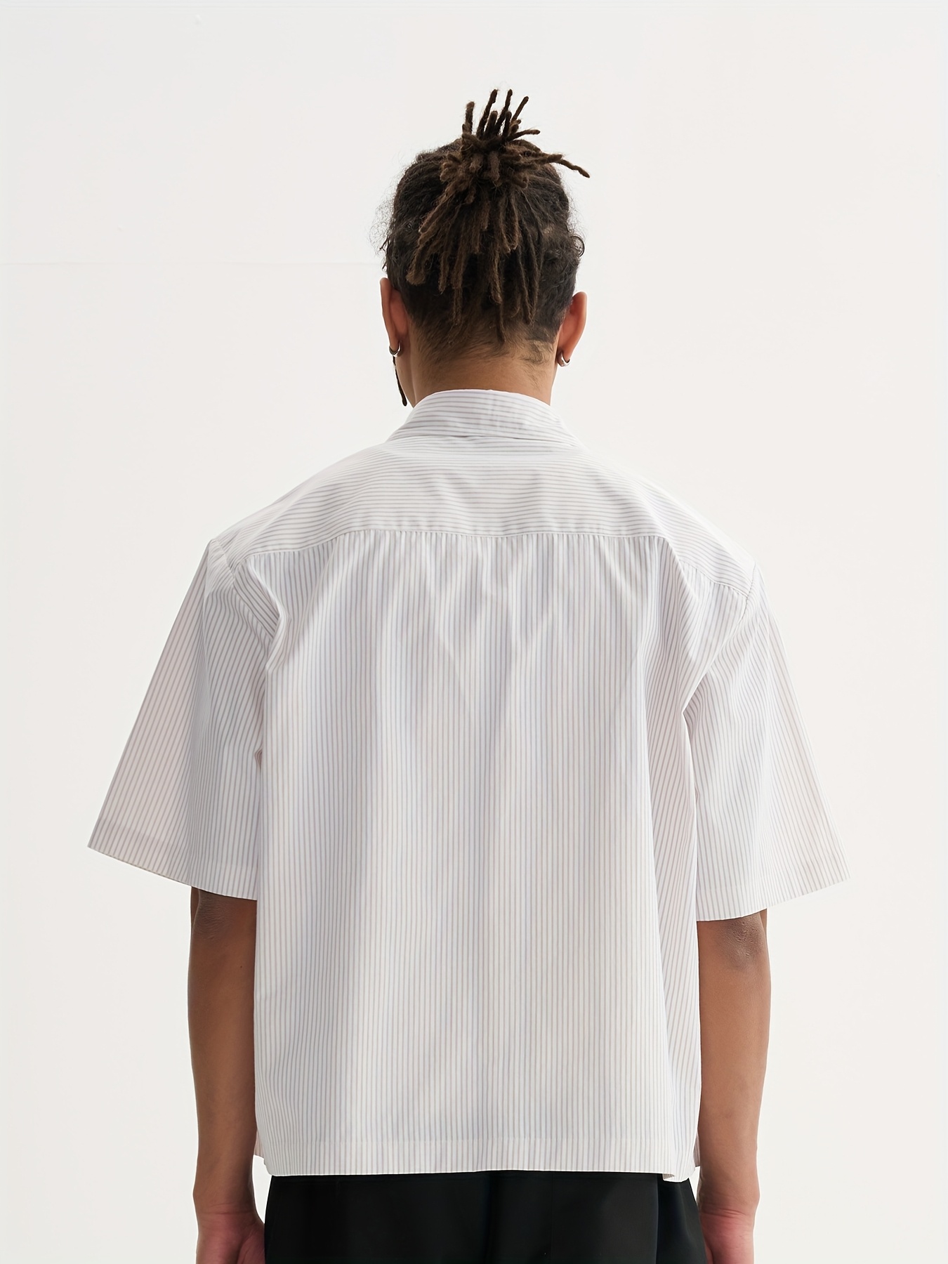【BAON】[unisex] Hemda Stripe Over Short Sleeve Tee Men's Hightide Short Sleeve Swim Shirt | White/Navy Stripe