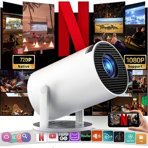 mini portable projector native 720p 180 rotatable adjustable lens screen casting compatible with tv stick usb smartphone home theater gaming presentation
