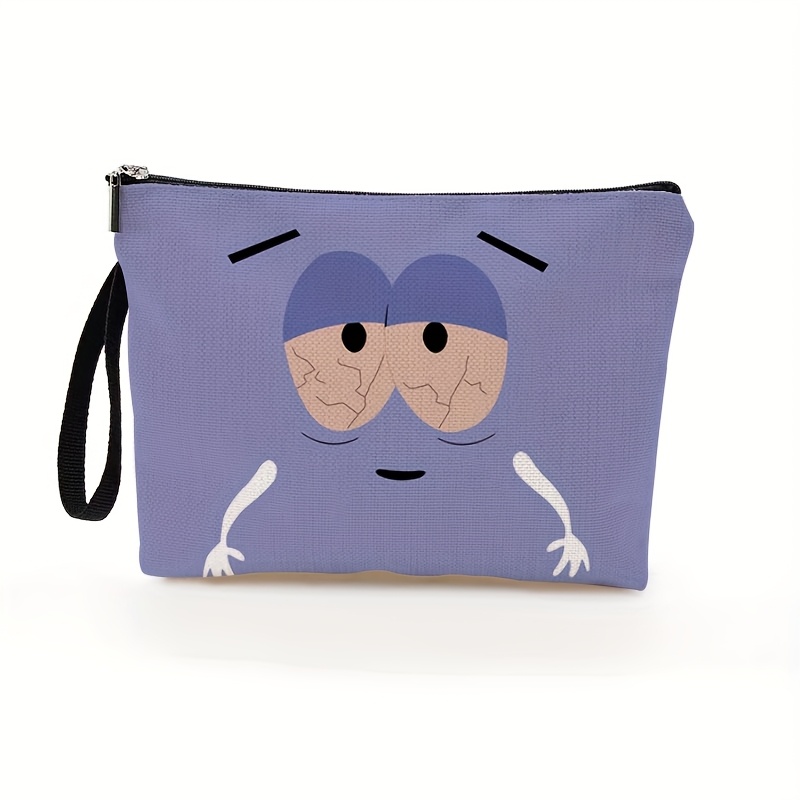 TEMU Chic Polyester Makeup Bag With Cartoon Design, Zippered Cosmetic Pouch For Travel & Daily Use, Ideal Gift For Women, 6.7" X 9.9, Makeup Travel Bag