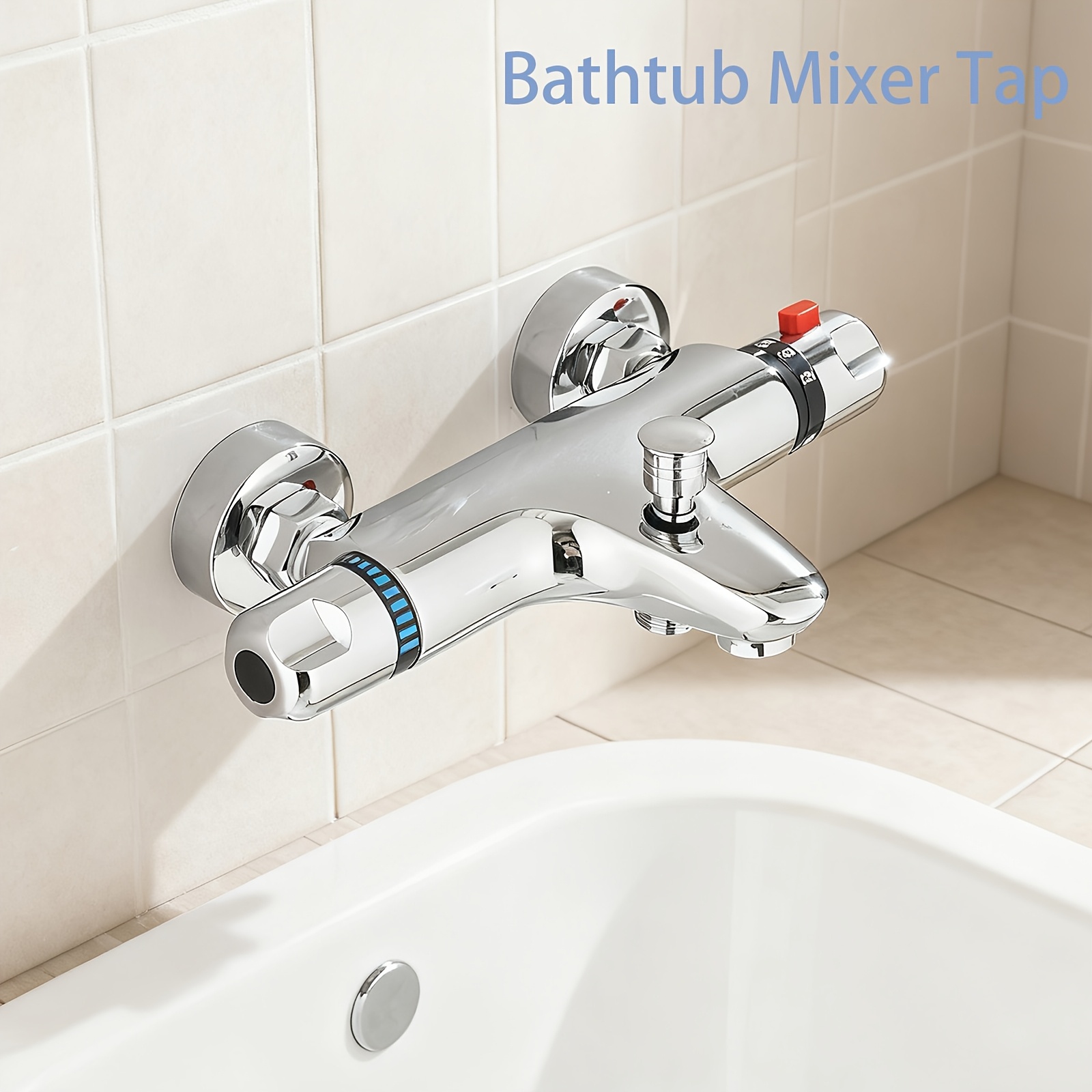 Image of Wall-mounted Thermostatic Shower System With Temperature - Modern Chrome Shower Mixer Faucet, Valve & Safety Thermometer, Suitable For Bath/shower, Temperature Limit, Installation (no Included)