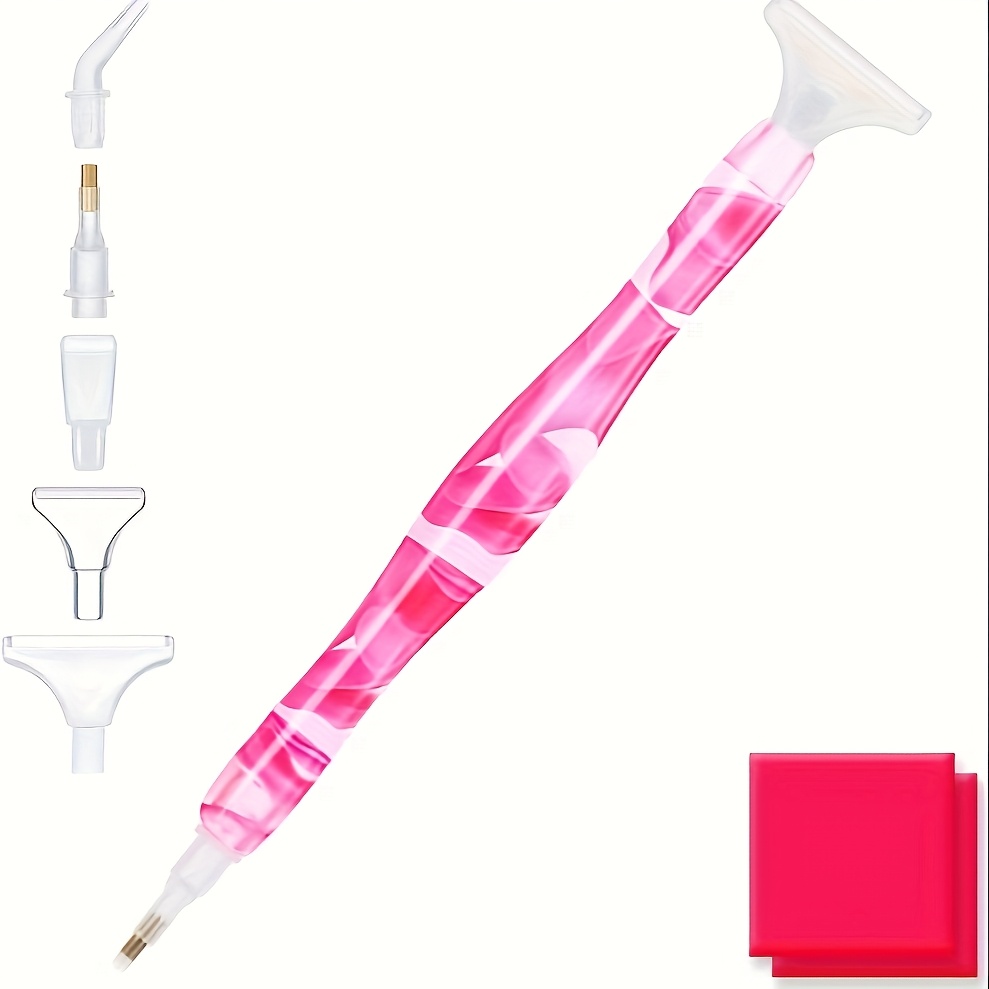 TEMU Stylos de peinture diamant 5D faits à avec pâte à colle et multi-pointeaux - Convient aux amateurs, outils en résine avec embouts applicateurs