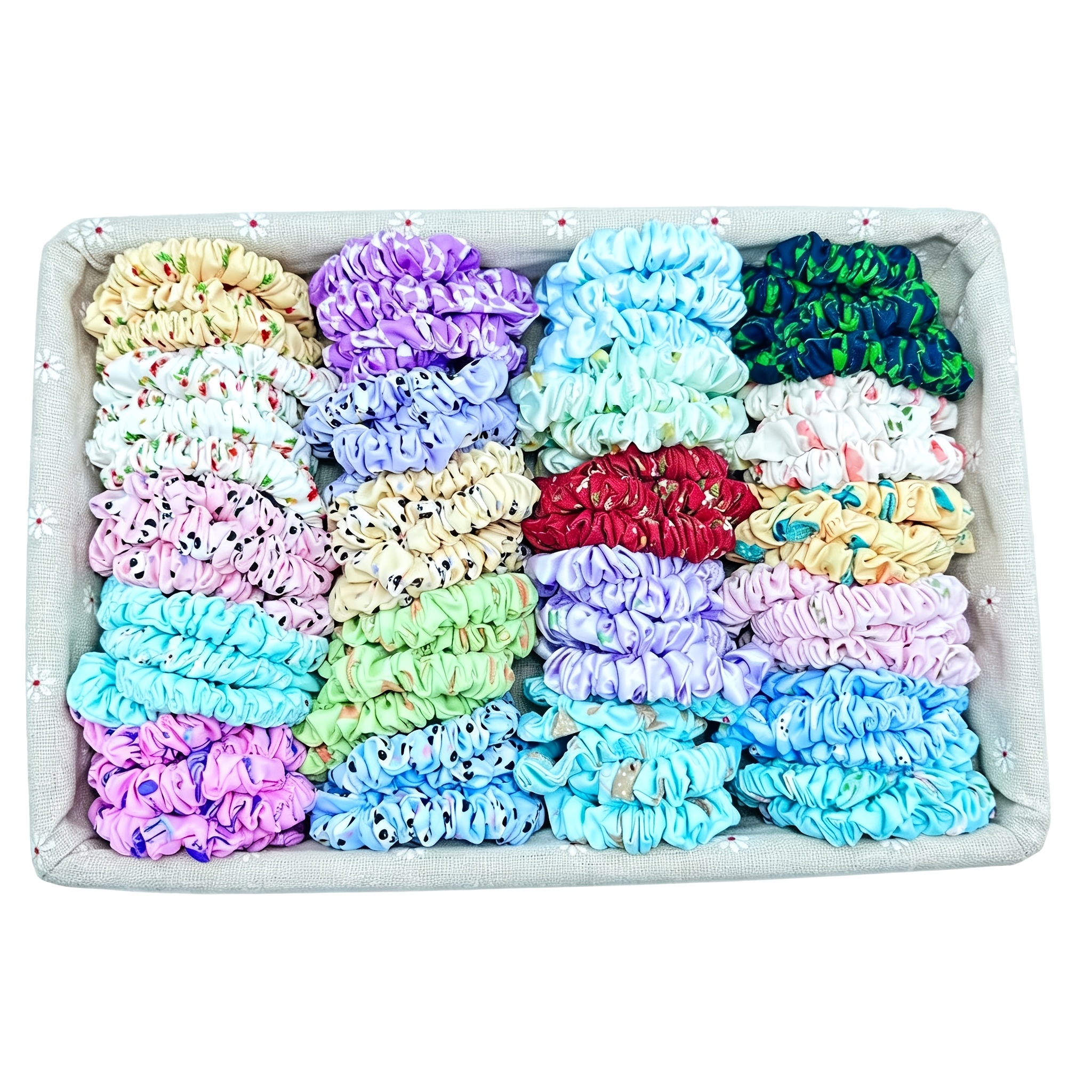 30pcs Random Colour Floral Hair Ties Assortment Set